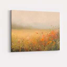 Dreamy Wildflower Meadow in Soft Morning Light Canvas Wall Art Print Decor Picture Ready To Hang - thumbnail 4