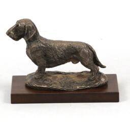 Dachshund - Wirehaired, Dog Wooden Base Statue, Limited Edition, Artdog - thumbnail 3