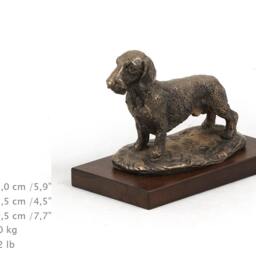 Dachshund - Wirehaired, Dog Wooden Base Statue, Limited Edition, Artdog - thumbnail 4