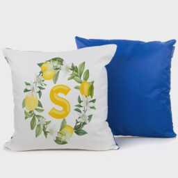 Personalised 4 X Outdoor Cushion Covers Waterproof Set Of Four Custom Floral Theme Garden Pillows Lemon Patio Throws Summer Vibe Family Name - thumbnail 4