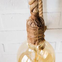 Handmade Rustic Rope Sconce Loft Style Wooden Wall Lamp - thumbnail 3