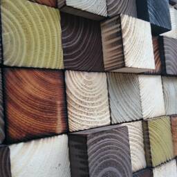 Reclaimed Wood Wall Art - Handmade Mosaic, Rustic Decor - thumbnail 4
