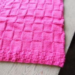 Hand Knitted Baby Blanket in Pink. It Also Comes A Variety Of Colors. Made To Order - thumbnail 3