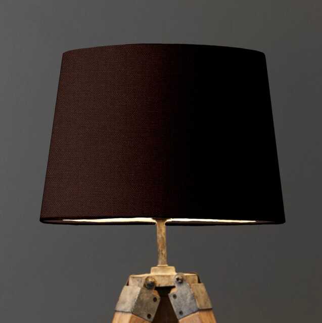 Coffee Brown Cotton Empire Lampshade, French Drum Shade - image 1
