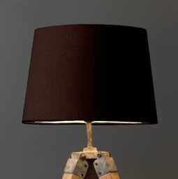 Coffee Brown Cotton Empire Lampshade, French Drum Shade - thumbnail 1