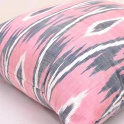 Handmade Ikat Pillow Cover, Accent Cushion 20x20 Inch - thumbnail 2