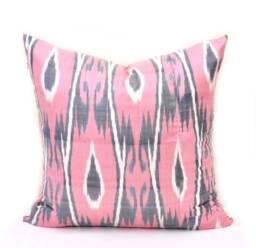 Handmade Ikat Pillow Cover, Accent Cushion 20x20 Inch - thumbnail 1