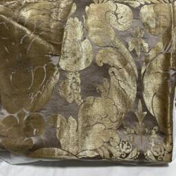 Zelda Damask-In Pewter Or Gilt Colorway-Pillow Cover- Front - Back - thumbnail 4