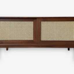 Solid Wood Sideboard With Cane Webbing, Custom Size Credenza, Storage Cabinet, Modern Bohemian Rattan Sideboard, Luxury Console - thumbnail 3