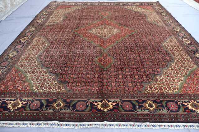 10x13 Afghan Large Medallion Rug Natural Veg Dyes Wool Hand Knotted Rug, Oriental Area Turkish Heriz Design Floral Living Room - image 1