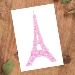 Personalised Eiffel Tower Print - Custom Word Wall Art Frame Anniversary, Engagement Gifts For Him, Her, Couples Husband, Wife - thumbnail 3