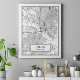 Dallas City Map Detailed Wall Art Print Canvas Poster Gift Decor Usa - thumbnail 2
