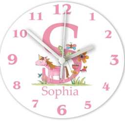 Personalized Girls Nursery Clock Silent, Non-Ticking, Custom Name - thumbnail 4