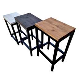 Industrial Heavy Duty Wood & Steel Bar Stool/Counter Stool - Pick Finish Seat Height Perfect For Bars, Restaurants, Home Fp - thumbnail 2