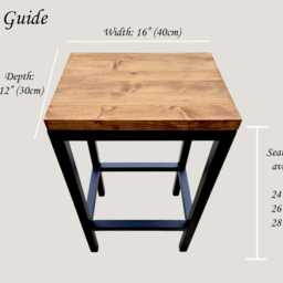 Industrial Heavy Duty Wood & Steel Bar Stool/Counter Stool - Pick Finish Seat Height Perfect For Bars, Restaurants, Home Fp - thumbnail 3