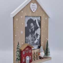 "Wooden Photo Frame ""Red Festive Cottage" - thumbnail 2