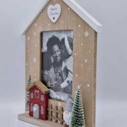 "Wooden Photo Frame ""Red Festive Cottage" - thumbnail 3