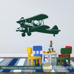 Kid's Airplane Wall Decal - Decor Vinyl Sticker- Wd0315 - thumbnail 1