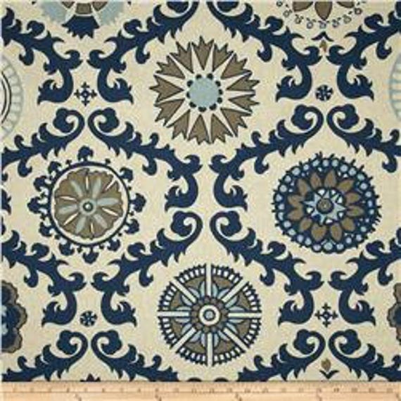 "Pair 25 Or 50"" Wide Premier Print Rosa Tangerine Or Indigo Rod Panels Drapes Cafe Curtains 24 48 72 84 96 108 120" - image 1