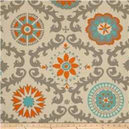 "Pair 25 Or 50"" Wide Premier Print Rosa Tangerine Or Indigo Rod Panels Drapes Cafe Curtains 24 48 72 84 96 108 120" - thumbnail 2