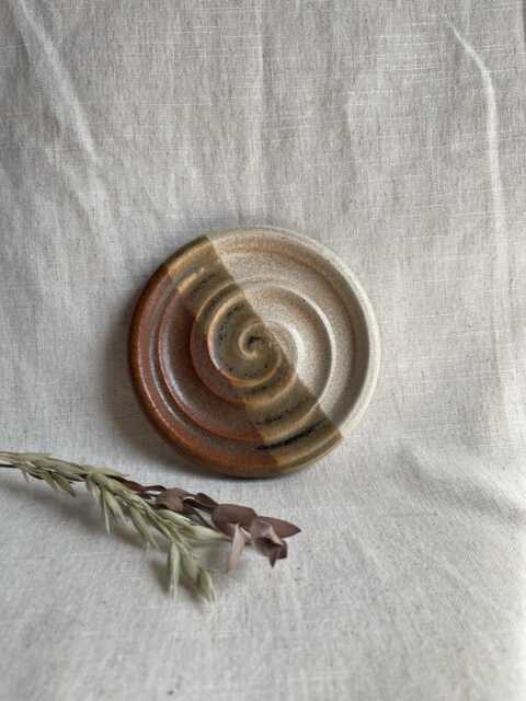 Mini Sandstorm Soap Dish, Ceramic Bathroom Tray, Handmade Kitchen Pottery, Household Holder, Thrown Textured Dishes - image 1