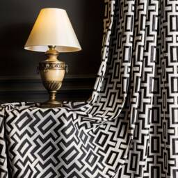 Gold Striped Curtain Panel Luxury Geometric Drape, Custom Size - thumbnail 4