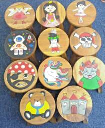 Children's Wooden Stools. Handcrafted Stool. Step Stool. Differing Designs For Children's Nursery, Playroom, Christening Gifts - thumbnail 1