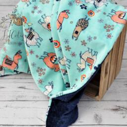 Llama Baby Blanket-Personalized Baby Llama Minky Blanket-Desert Blanket-Baby Shower Gift-Llama Nursery-Baby Blanket Boy Girl - thumbnail 3