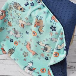 Llama Baby Blanket-Personalized Baby Llama Minky Blanket-Desert Blanket-Baby Shower Gift-Llama Nursery-Baby Blanket Boy Girl - thumbnail 2