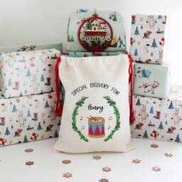 Boy Drums Set Christmas Sack, Drums Stocking, Christmas Stoking For Boy, Drums Gift Him