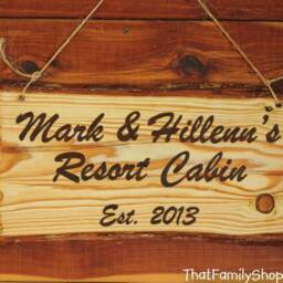 Custom Woodburned Sign Rustic Plaque Names Cabin Decor Wall Hanging Personalized 5Th Anniversary Wood Gift - thumbnail 2