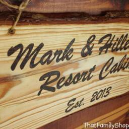Custom Woodburned Sign Rustic Plaque Names Cabin Decor Wall Hanging Personalized 5Th Anniversary Wood Gift - thumbnail 3