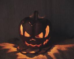 Ceramic Pumpkin Jack-O'-Lantern - thumbnail 1