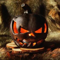 Ceramic Pumpkin Jack-O'-Lantern - thumbnail 2