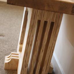 Square Wood Coffee Table With Oak Top Art-Deco, Handmade Wooden For Home, Office - thumbnail 3