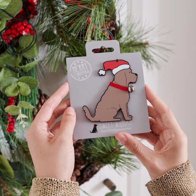 Cockapoo/Labradoodle - Chocolate Christmas Tree Decoration - Personalisation Available - image 1