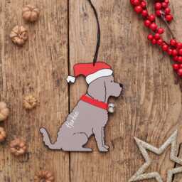 Cockapoo/Labradoodle - Chocolate Christmas Tree Decoration - Personalisation Available - thumbnail 2