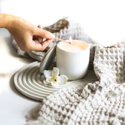 Gardenia Candle, Concrete Candle, Floral Luxury Handmade All Natural Phthalate Free, Coconut Wax Candle