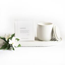 Gardenia Candle, Concrete Candle, Floral Luxury Handmade All Natural Phthalate Free, Coconut Wax Candle - thumbnail 2