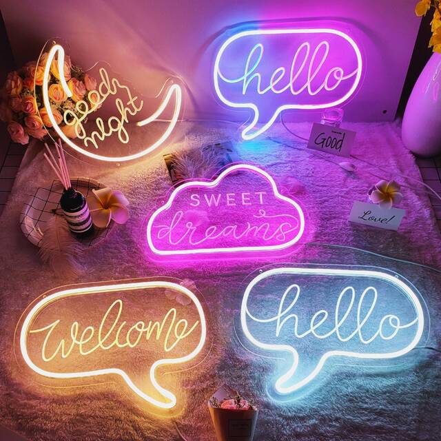 Neon Signs Mini Sign Bedroom Custom Name Quate Kids Heart Small Sweet Dreams Room Wall Decoration Tabletop - image 1