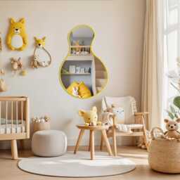 Soft Curve Nursery Mirror, Scandinavian Wall Art, Modern Decor