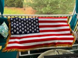Crocheted American Flag Blanket Patriotic Throw, Wall Decor