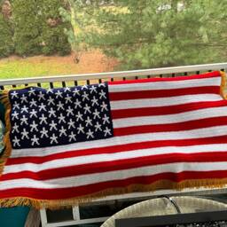 Crocheted American Flag Blanket Patriotic Throw, Wall Decor - thumbnail 3