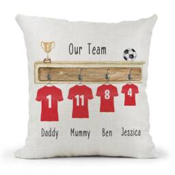 Personalised Football Team Dad Grandad , Family Cushion Cream Canvas Cushion, Sport, New Home Gift Family Gift, Fathers Day Gift - thumbnail 2