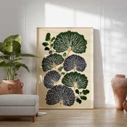 Green Botanical Poster - Leaf Branch Illustration Nature Inspired Wall Art - thumbnail 3