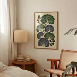 Green Botanical Poster - Leaf Branch Illustration Nature Inspired Wall Art - thumbnail 2