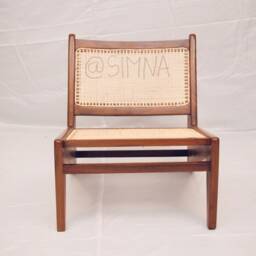 Mid-Century Kangaroo Chair Handcrafted Teak & Cane, Jeanneret Inspired - thumbnail 2