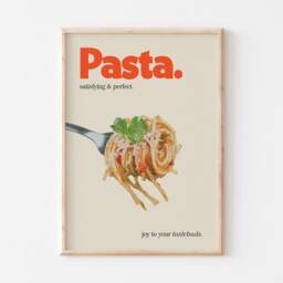 Kitchen Pasta Print, Retro Poster, Food Dining Room Wall Art, Spaghetti Decor, Cool Art - thumbnail 2