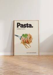 Kitchen Pasta Print, Retro Poster, Food Dining Room Wall Art, Spaghetti Decor, Cool Art - thumbnail 1