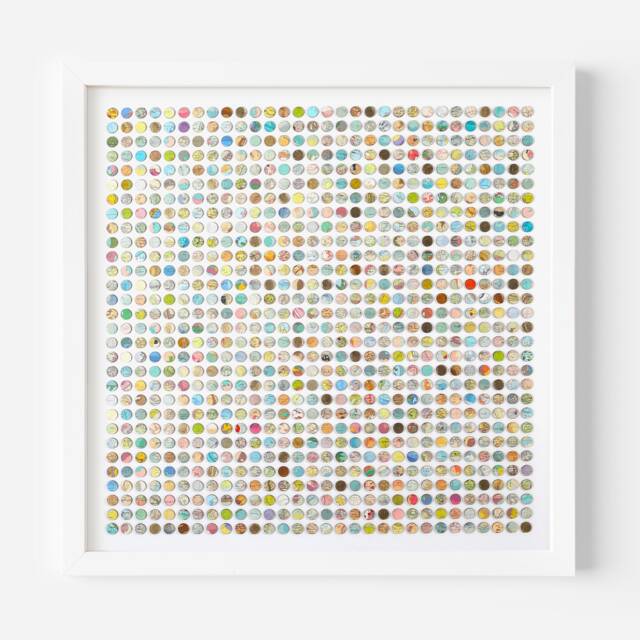 Original Map Dots Artwork, Geometric Spot Art. 3D Wood Collage, Large Scale Art For Interiors - image 1